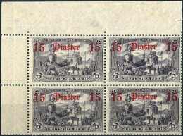 ** 15 Pia., Postfr. Viererblock Aus Der Li. Ob. Bogenecke (teils Lagerungsbed. Farbspuren).<br/><b>Katalogpreis: 880,-</ - Autres & Non Classés