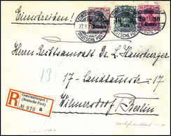 Beleg 10 Und 20 P. Sowie 2 Pia., Vs. Auf Schönem R-Brief Mit Stempel CONSTANTINOPEL 1. 27/9 13, Auf Der Rückseite Nachfr - Sonstige & Ohne Zuordnung