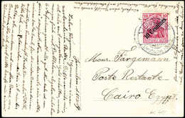 Beleg 10 C. (min. Fleckig) Als EF Auf Foto-Postkarte Mit Stempel JERUSALEM 11/2 09 Nach Ägypten. (Michel: 49) - Other & Unclassified