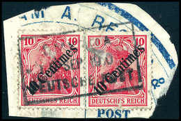 Briefst. SMYRNA DP 10/9 10, R3 Mit Zwei Sternen (sog. "Rosinenstempel") Klar Und Vollst. Auf Ausschnitt Aus Dosenetikett - Autres & Non Classés