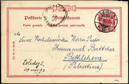 Beleg LEIPZIG 10/11 93, Klar Auf Postkarte DR 10 Pfg. Nach Bethlehem Mit Ak.-Stempel JERUSALEM Der österr. Post. (Michel - Sonstige & Ohne Zuordnung