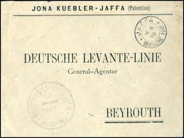 Beleg 1909, JAFFA DP 14/6 09 Sowie Violetter K3 DEUTSCHE LEVANTE-LINIE HAMBURG SUBAGENTUR JAFFA, Tadelloser Portofreihei - Altri & Non Classificati