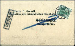 Erster Balkankrieg: CÖLN 6/11 12, Klar Auf Vorgedrucktem Zeitungs-Streifband Germania 5 Pfg. (Zhg. Unreg.) Nach Adrianop - Sonstige & Ohne Zuordnung