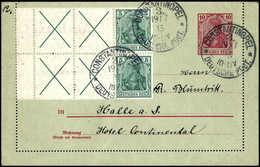 Beleg Heftchenblatt-Frankatur: 1913, Marken-Heftchenblatt Germania 5 Pfg. Mit Vier Andreaskreuzen Auf Kartenbrief 10 Pfg - Altri & Non Classificati