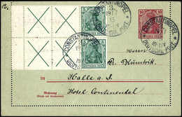 Beleg Heftchenblatt-Frankatur: 1913, Marken-Heftchenblatt Germania 5 Pfg. Mit Vier Andreaskreuzen Auf Kartenbrief 10 Pfg - Autres & Non Classés