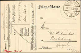 Beleg "Aleppo 17/1 18", Hs. Abs.-Vermerk Auf Tadelloser Feldpostkarte Mit Tarnstempel DFP 18/1 18. - Altri & Non Classificati