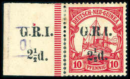 * 2 ½ D. A. 10 Pfg., Li. Bogenrandstück, Dieser Ebenfalls Mit Dem Aufdruck Versehen, Ungebr. (rs. Etwas Unfrisch). Eine  - Otros & Sin Clasificación