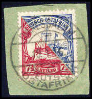 Briefst. 7½ H. Und 15 H., Je Diagonal Halbiert Und So Auf Bfstk. Geklebt, Idealer Stempel DARESSALAM "c" 19/1 16. Kurios - Other & Unclassified