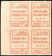 O. Gummi 7½ H., Tadelloser Viererblock O.G. Mit Li. Bogenrand, Sign. Jäschke-L.BPP.<br/><b>Katalogpreis: 360,-</b> (Mich - Autres & Non Classés