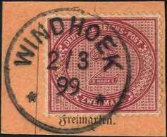 Briefst. 2 Mk., Tadelloses Bfstk. Mit Idealem Stempel WINDHOEK 2/3 99 (Dr.Steuer 3x).<br/><b>Katalogpreis: 150,-</b> (Mi - Altri & Non Classificati