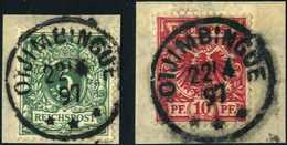 Briefst. 5 Und 10 Pfg., Je Tadelloses Bfstk. Mit Zentr. Stempel OTJIMBINGUE 22/4 97. (Michel: VS46c,47d) - Autres & Non Classés