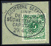 Briefst. 5 Pfg., Tadelloses Bfstk. Mit Idealem Seepost-Stempel DSWA-CAPSTADT 29/4 98. Mit Dieser Abstempelung äußerst Se - Sonstige & Ohne Zuordnung