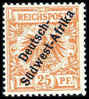 * 25 Pfg., Plf. II, Tadellos Ungebraucht. Sehr Selten, Fotoattest Steuer BPP.<br/><b>Katalogpreis: 800,-</b> (Michel: Ia - Altri & Non Classificati