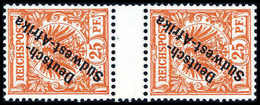 ** 25 Pfg., Tadellos Postfr., Senkr. Zwischenstegpaar. Sehr Selten.<br/><b>Katalogpreis: 2.800,-</b> (Michel: IbZS) - Other & Unclassified