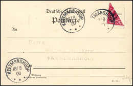 Beleg 10 Pfg., Diagonale Halbierung Auf Orts-Postkarte. (Michel: 7H) - Other & Unclassified