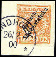 Briefst. 25 Pfg., Tadelloses Bfstk. Mit Klarem Stempel WINDHOEK 26/2 00. Seltene Frühverwendung Vor Juni 1900, Sign. Bot - Other & Unclassified