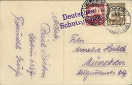 Beleg 3 Und 10 Pfg., Tadellose Postkarte Nach München Mit Stempel SWAKOPMUND 12/12 13 Und Violetter L2 "Deutsches Schutz - Sonstige & Ohne Zuordnung