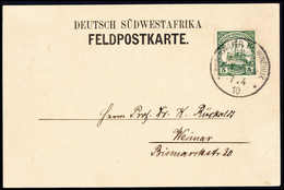 Beleg BRACKWATER Bz.WINDHUK 7/4 10, Ideal Auf Tadelloser Feldpost-Vordruckkarte 5 Pfg. Nach Weimar (o.Text). Stempel-Sel - Autres & Non Classés