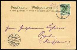 Beleg JAKALSWATER, Violetter Wanderstempel Vom 25/9 99 Ideal Auf Tadelloser Ansichtskarte 5 Pfg. (Michel: 6) - Altri & Non Classificati