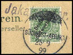 Briefst. JAKALSWATER, Violetter Wanderstempel Vom 25/9 99, Tadelloses Bfstk. 5 Pfg. (Michel: 6) - Autres & Non Classés