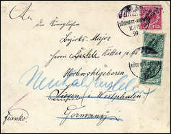 Beleg JAKALSWATER, Violetter Wanderstempel Vom 10/11 99 Auf Schönem Bedarfsbrief 5 Pfg.(2) Und 10 Pfg. Nach Dtld. Der Or - Other & Unclassified