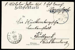 Beleg KALKFONTEIN, Wanderstempel (Großbuchstaben) Vom 17/7 (ohne Jz. "06") Klar Auf Tadelloser Feldpostkarte Nach Stuttg - Autres & Non Classés