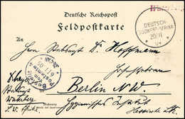 Beleg WATERBERG, Violetter Wanderstempel Vom 20/11 04 (Ersttag), Klar Auf Tadelloser Bedarfs-Feldpostkarte Nach Berlin M - Altri & Non Classificati