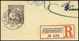 Briefst. K.D.FELDPOSTSTATION Nr.1 Sowie Entspr. R-Zettel Ideal Auf Tadellosem Bfstk. 3 Pfg. (Michel: 11) - Other & Unclassified