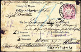 1907, Bayern 1 Mk. Violett, Einzelfrankatur Auf Provisor. Feldpost-Paketkarte Mit K1 MUENCHEN 32. 9/1 07 Nach Warmbad, L - Otros & Sin Clasificación