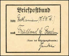 Beleg (1905), "Bethanien DSWA", Hs. Auf Vordruck-Formular "Briefpostbund" Nach Friedland. Selten. - Autres & Non Classés