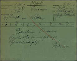 Beleg 1906, Provisor. Telegramm-Vordruck Für Eine Depesche Von Waldau Nach Omaruru. - Other & Unclassified