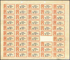 Beleg (1914), Einschreibezettel Von Guchab Nr.1-50, Originalbogen (Zettel Nr.17 Fehlt), Re. Unten Mit Druckvermerk "C35J - Other & Unclassified