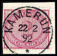 Briefst. 2 Mk., Tadelloses Bfstk. Mit Idealem Stempel KAMERUN 22/2 92, Fotobefund Steuer BPP.<br/><b>Katalogpreis: 200,- - Sonstige & Ohne Zuordnung