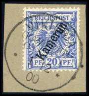 Briefst. 20 Pfg., Ideales Bfstk. Mit Stempel VIKTORIA KAMERUN-GEBIET 1/12 00. (Michel: 4) - Altri & Non Classificati