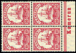 ** 10 Pfg., Tadellos Postfr. Unterrand-Viererblock Mit Kpl. Landesinschrift. (Michel: 22b(4)) - Altri & Non Classificati