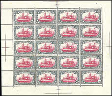 ** 5 Mk., Postfr., 1x Gef. Originalbogen Zu 20 Marken (teils Kl. Fleckchen).<br/><b>Katalogpreis: 2.400,-</b> (Michel: 2 - Altri & Non Classificati