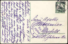 Beleg DUALA 22/7 14, Auf Tadelloser Postkarte Nach Krefeld, Dt. Eingangs-Zensurstempel AUSLANDSSTELLE CÖLN-DEUTZ. Selten - Other & Unclassified