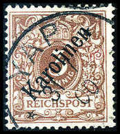 Gest. 3 Pfg., Tadelloses Exemplar Mit Klarem Stempel YAP 31/7 00.<br/><b>Katalogpreis: 850,-</b> (Michel: 1I) - Otros & Sin Clasificación