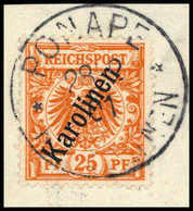 Briefst. 25 Pfg., Ideales Bfstk. Mit Stempel PONAPE 28/2 01, Sign. Brekenfeld BPP. (Michel: 5I) - Sonstige & Ohne Zuordnung