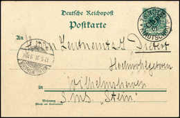 Beleg Ganzsachenkarte 5 Pfg., Tadelloses Bedarfsstück Mit Klar Und Sauber Aufges. Stempel TSINGTAU KIAUTSCHOU "a" 30/3 0 - Altri & Non Classificati