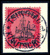 Briefst. 40 C., Ideales Bfstk. Mit Stempel TSINGTAU 11/12 05, Sign. Steuer BPP.<br/><b>Katalogpreis: 120,-+</b> (Michel: - Altri & Non Classificati