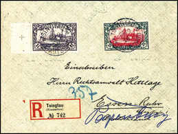 Beleg 2½ $ Mit 1½ $ Schwarzviolett, Li. Mit Bogenrand Und Passerkreuz, Auf Außergewöhnlich Schönem Einschreibebrief Nach - Autres & Non Classés