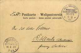 Beleg MSP.No.35 ("Weissenburg") 8/3 01, Seltene Feldpost-Ansichtskarte ("Heidenmauer In Tsingtau") Nach Dtld. Mit Ak.-St - Autres & Non Classés