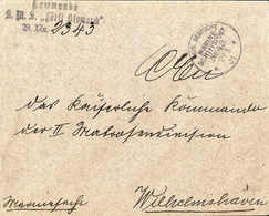 Beleg MSP.No.43 ("Fürst Bismarck") 29/5 01, Vorzüglich Klar Auf Seltenem Brief Mit Violettem Kommando-L3 Des Großen Kreu - Autres & Non Classés