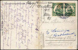 Beleg TSINGTAU 9/8 14, Klar Auf Gef. Bedarfskarte (gestützt) Mit Leitvermerk "via America To Germany". Die Karte Wurde B - Other & Unclassified