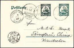 Beleg 1909, Eingehende Postkarte Dt.-Ostafrika 4 H. Mit Wertstufengl. Zusatzfrankatur Und Klarem Stempel MUHESA 3/11 09  - Autres & Non Classés