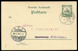 Beleg Postkarte 5 Pfg. (o.Text) Mit Klarem Stempel SEEPOST JALUIT-LINIE "b" 4/5 08 Nach Dtld. (Michel: P5) - Altri & Non Classificati