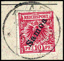 Briefst. 10 Pfg., Tadelloses Bfstk. Mit Klarem Stempel APIA 6/9 00. Seltene Farbe, Bei Mi. Nur Mit "-,-" Notiert, Fotoat - Otros & Sin Clasificación