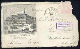 Beleg 1892, "Gehoben Aus Dem Gescheiterten Schiff Eider", Violetter R3 Auf Teil Von Dekorativ Illustr. Hotel-Brief Von D - Sonstige & Ohne Zuordnung