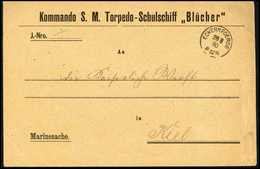 Beleg 1890, Torpedo-Schulschiff "Blücher", Seltener Vordruck-Kommandobrief Mit Stempel ECKERNFOERDE 28/8 90. - Altri & Non Classificati